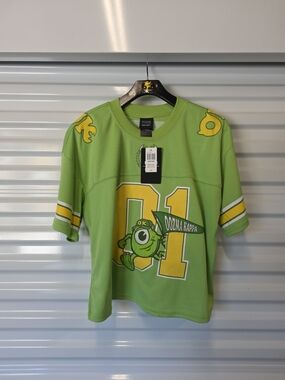Disney Monsters University Mike Oozma Kappa Women's Cropped Large Jersey NWT (F3